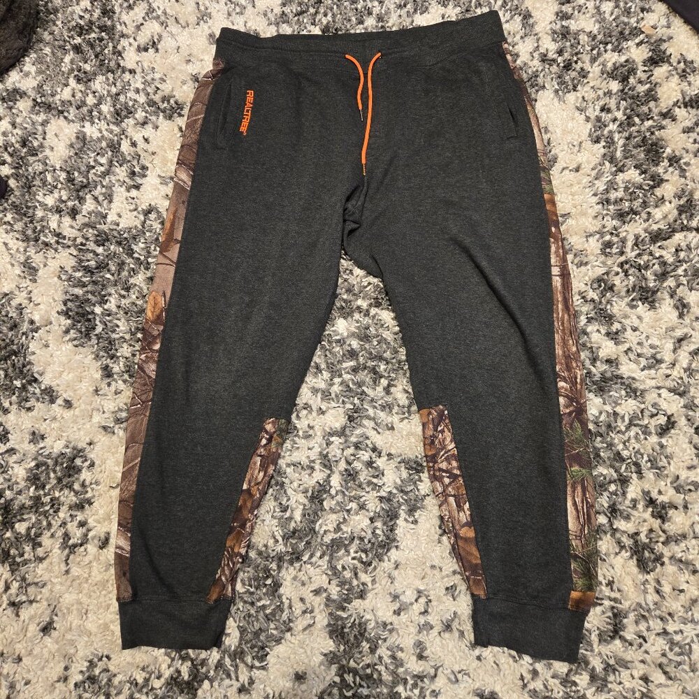 Realtree Camo Side Panel Joggers | Size XL | Charcoal Grey